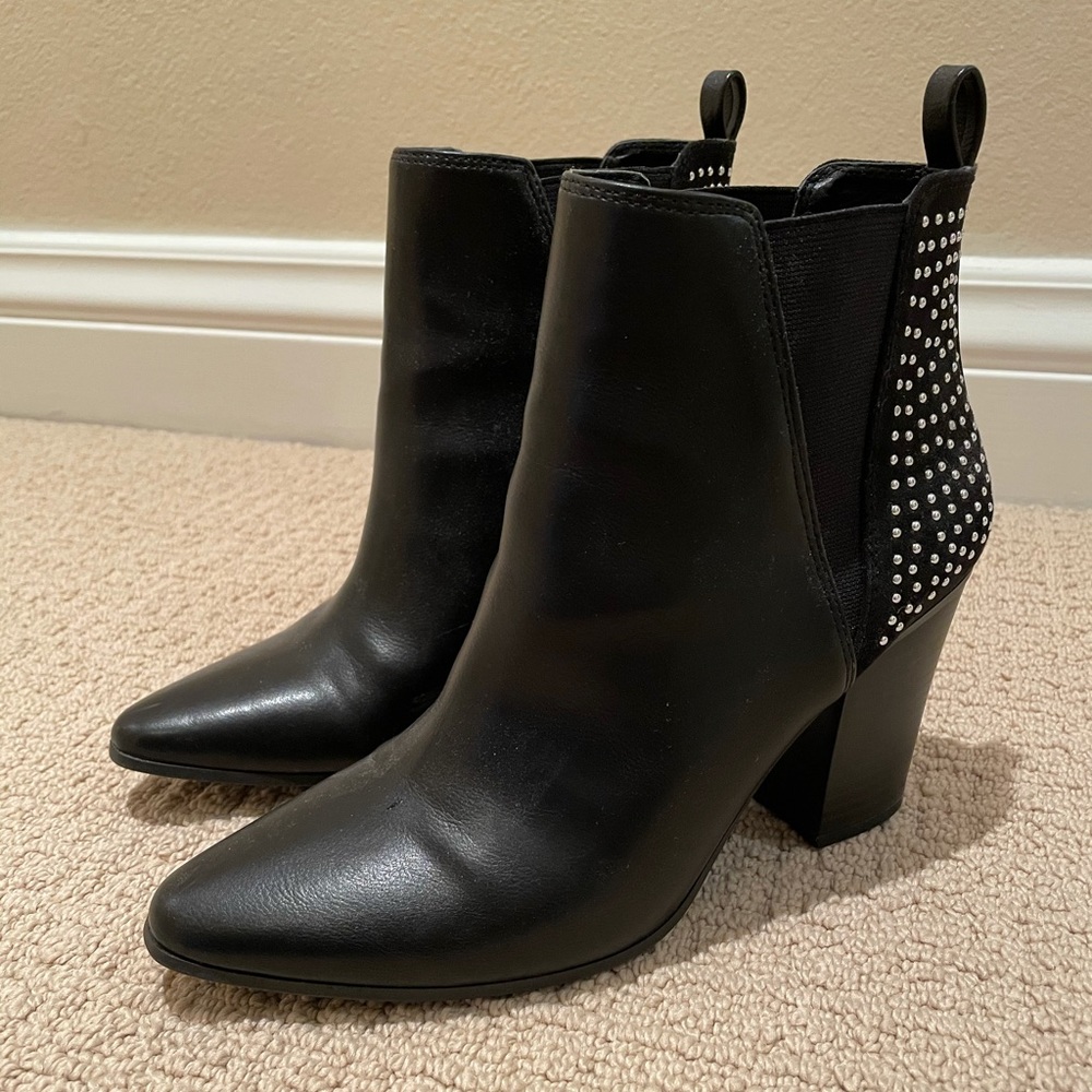 Black studded booties